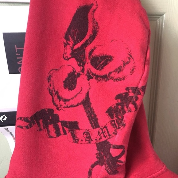 VERY RARE Red L.A.M.B. Gwen Stefani Cashmere Graphics Hoodie L M - Picture 6 of 7